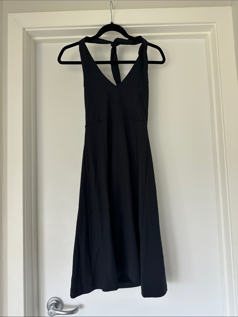 PATAGONIA Black V-neck Halter Dress- Size XS